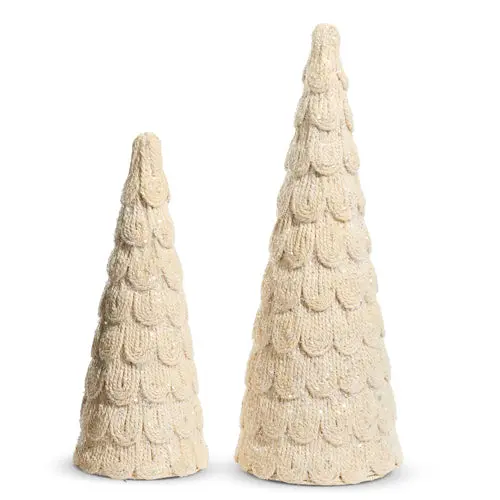 Frosted Rope Cone Mini Christmas Trees – Set Of 2 1