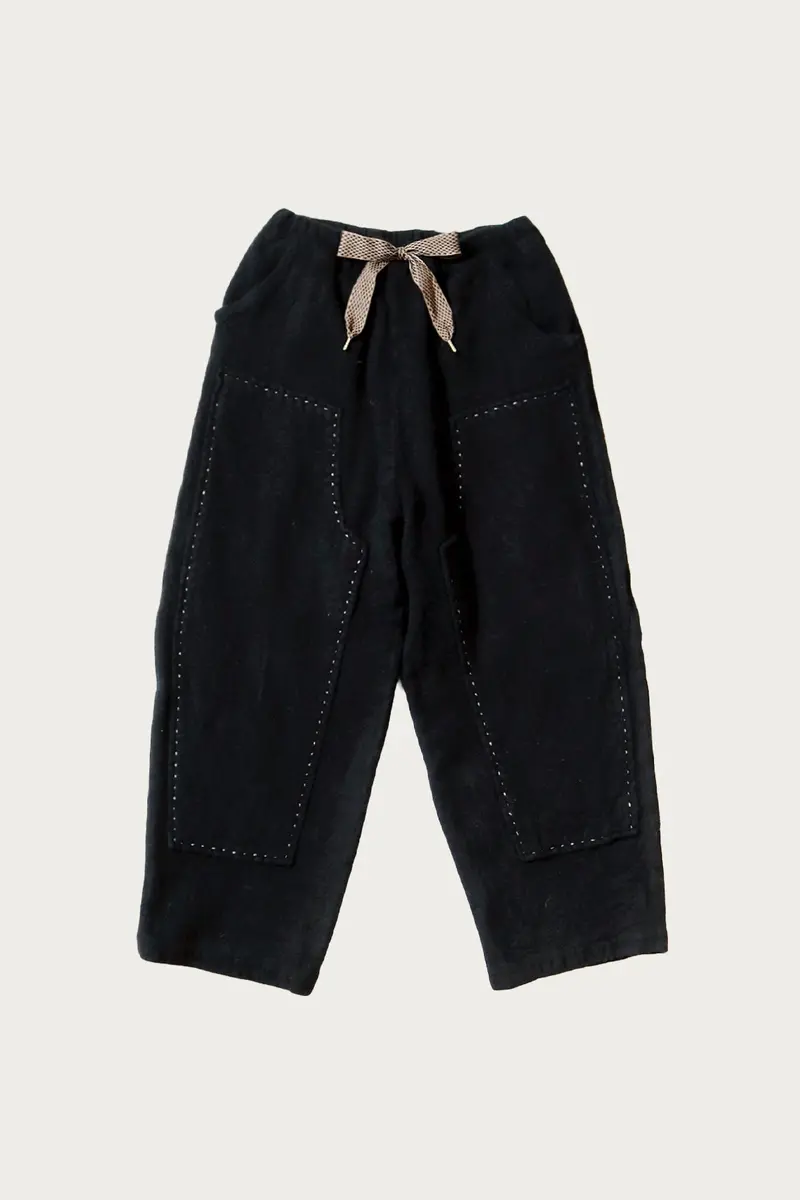 Fulling Wool Casa Trousers In Black 1