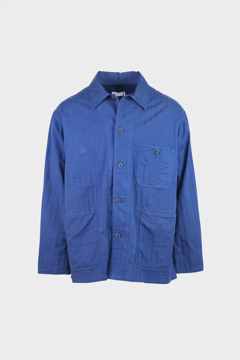 Garment-Dyed Wide-Herringbone Coverall Jacket – Rich Royal Blue 1