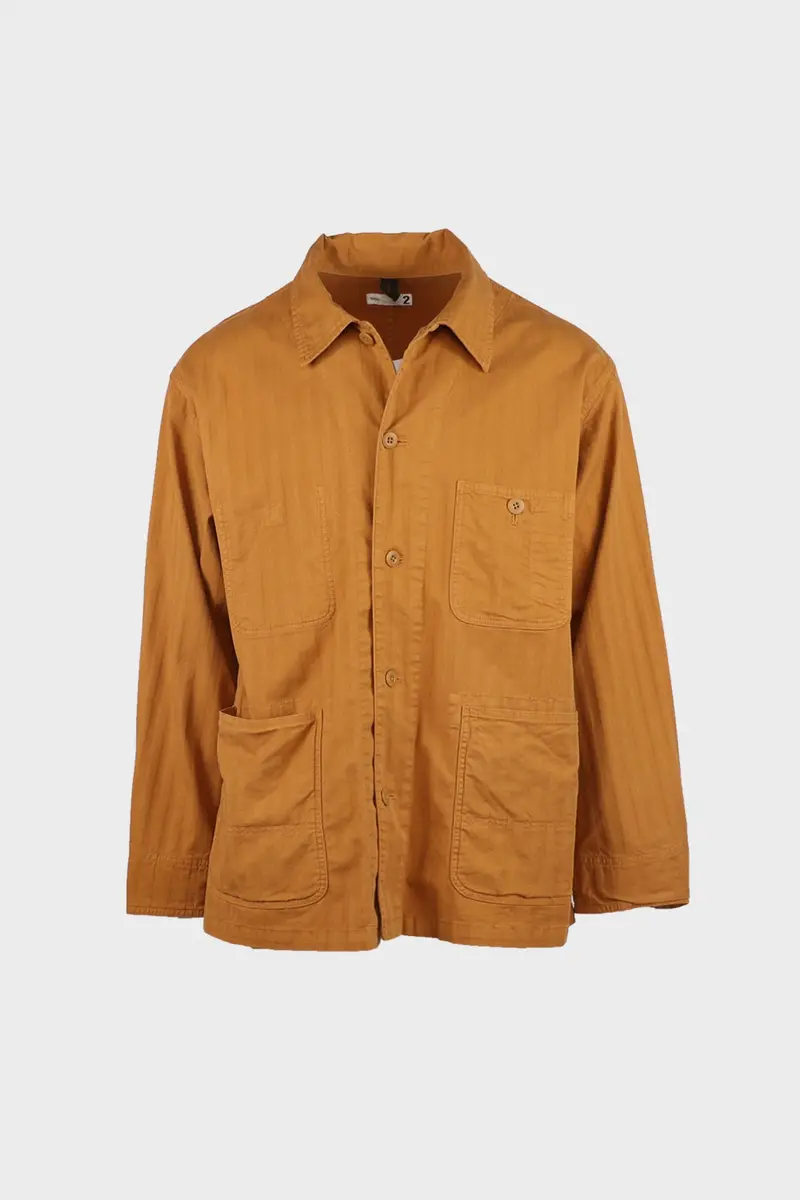 Garment-Dyed Wide-Herringbone Coverall Jacket – Warm Ochre Shade 1