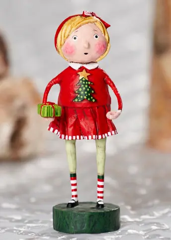 Gift Exchange Girl Holiday Sculpture By Lori Mitchell 1