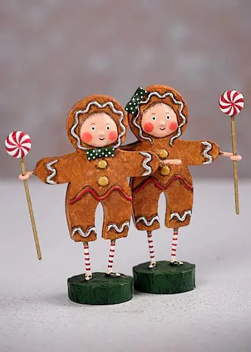 Gingerbread Boy And Girl Duo Figurine By Lori Mitchell 1