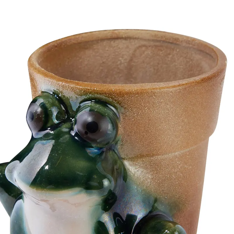 Glossy Ceramic Frog Planter Pot 1