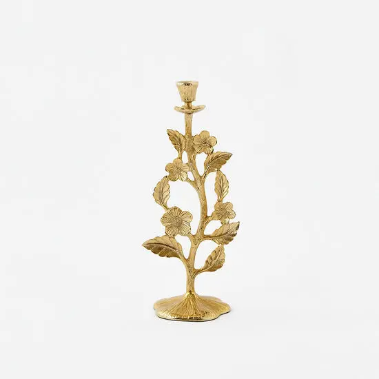 Gold-Plated Floral Candle Holder 1