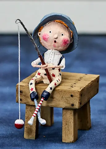'Gone Fishin’' Figurine By Lori Mitchell 1