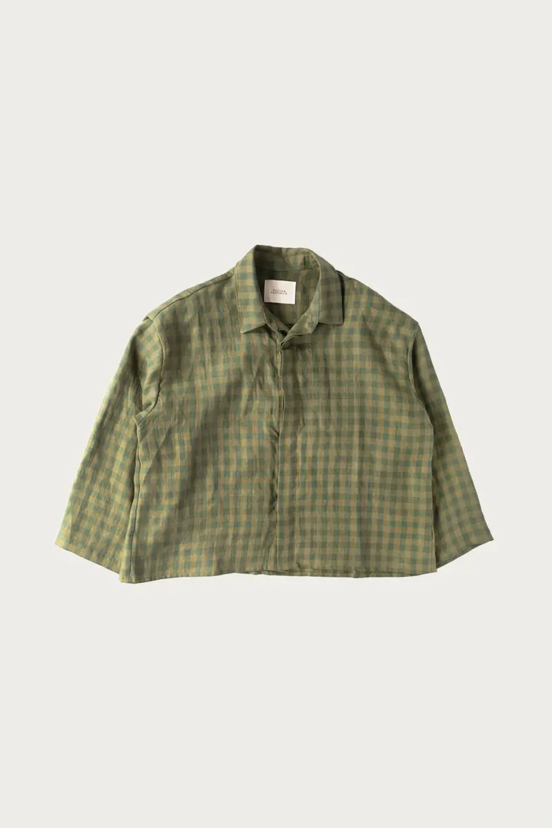 Grass Plaid Irish Linen Cafe Shirt 1
