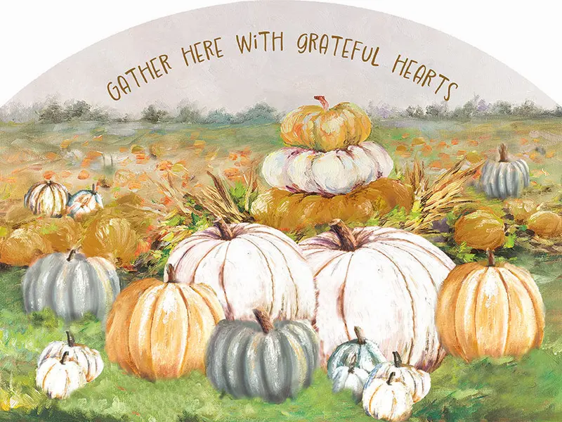 Grateful Pumpkins Garden Sign – Rustic Metal Plaque 1