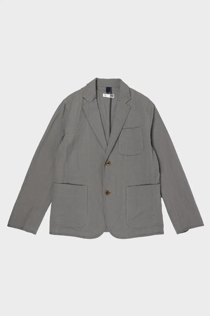 Gray Seersucker Two-Button Lightweight Jacket 1
