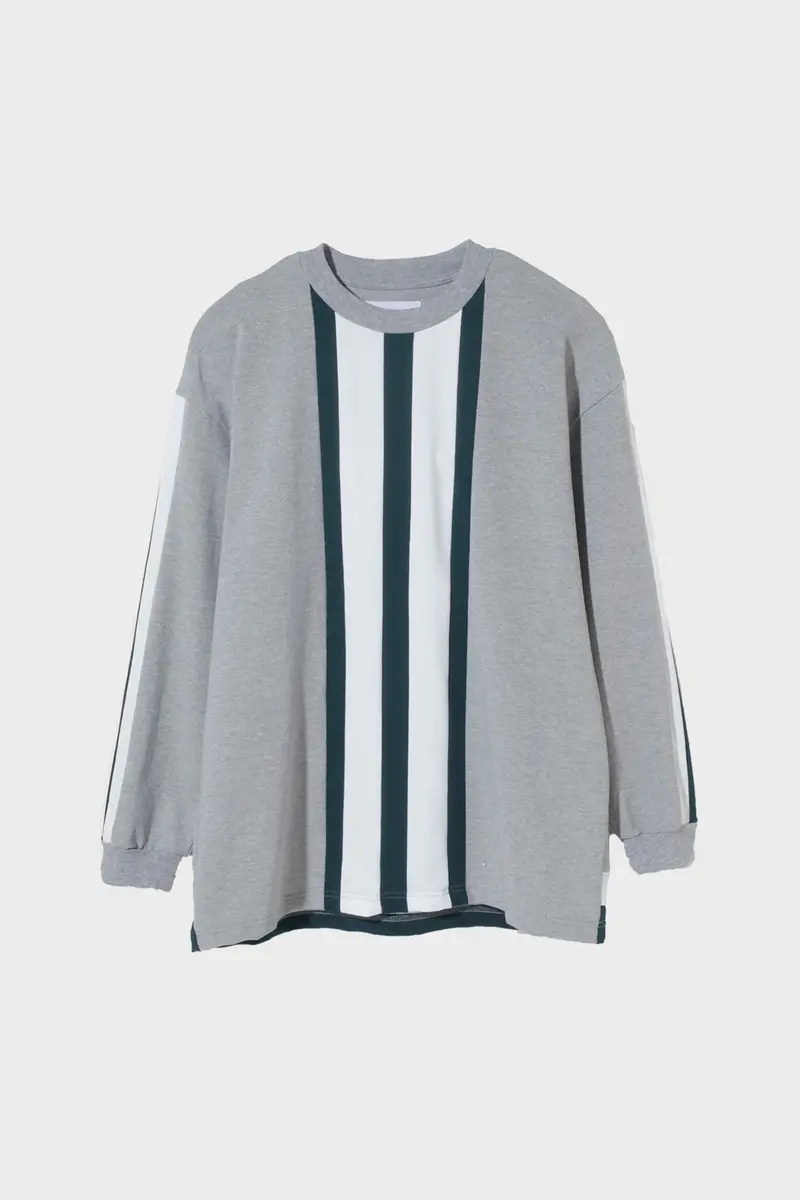 Gray Striped Cotton T-Shirt 1
