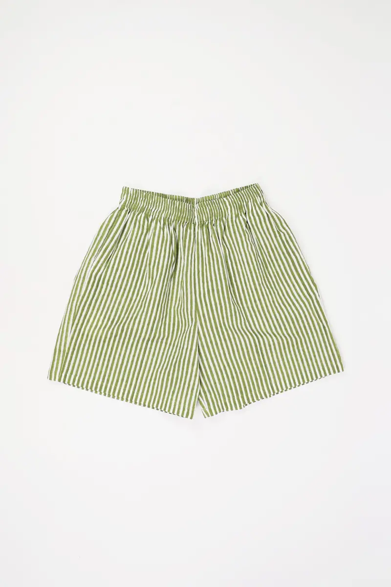 Green Striped Shorts 1