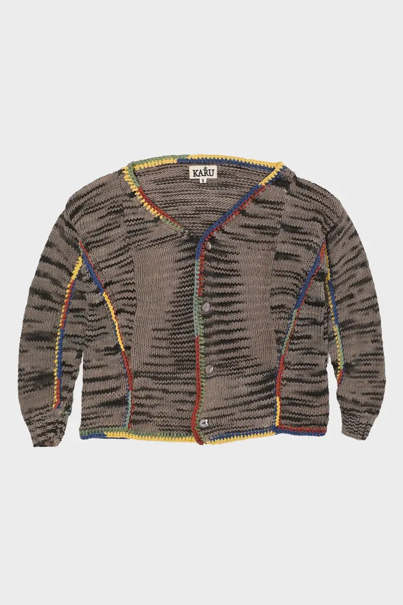 Grey Naturally Dyed Lightweight Cardigan 1