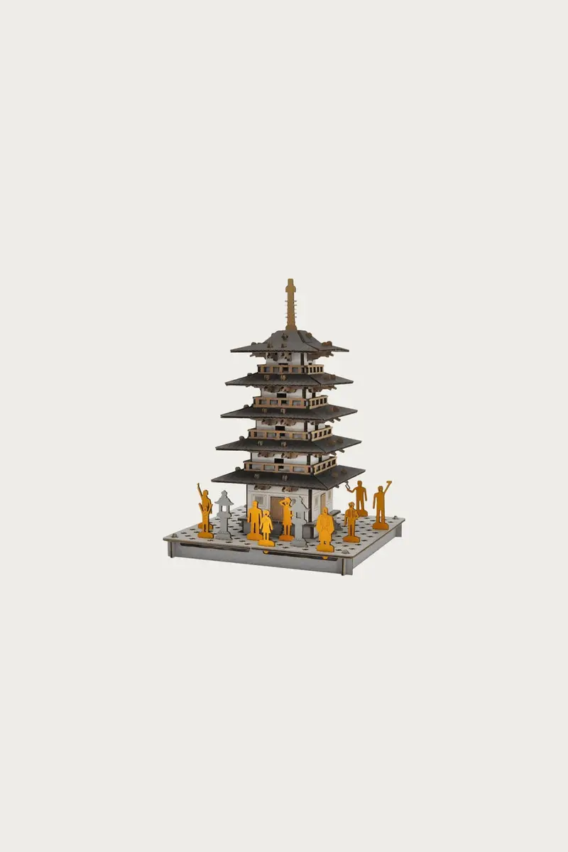 Hacomo Pusu Pusu Kirigami Kit: Five-Story Pagoda 1