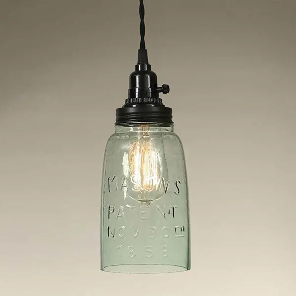 Half-Gallon Mason Jar Pendant Light Fixture 1