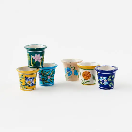 Hand-Decorated 3-Inch Ceramic Flower Pots 1