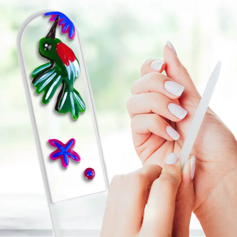 Hand-Painted Hummingbird Crystal Nail File 1