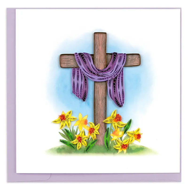 Handcrafted Easter Cross Quilled Greeting Card 1