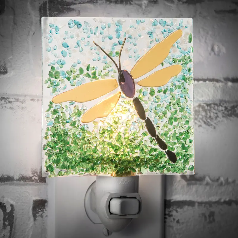 Handcrafted Fused Glass Dragonfly Night Light 1