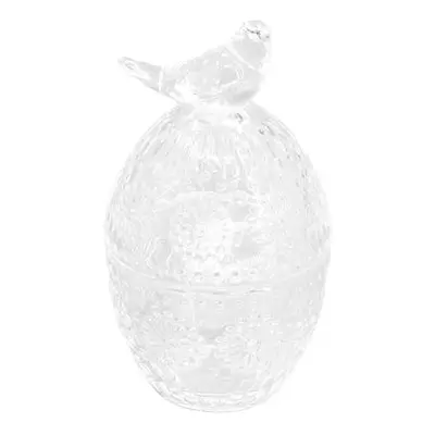 Handcrafted Glass Egg With Perched Bird Lid 1
