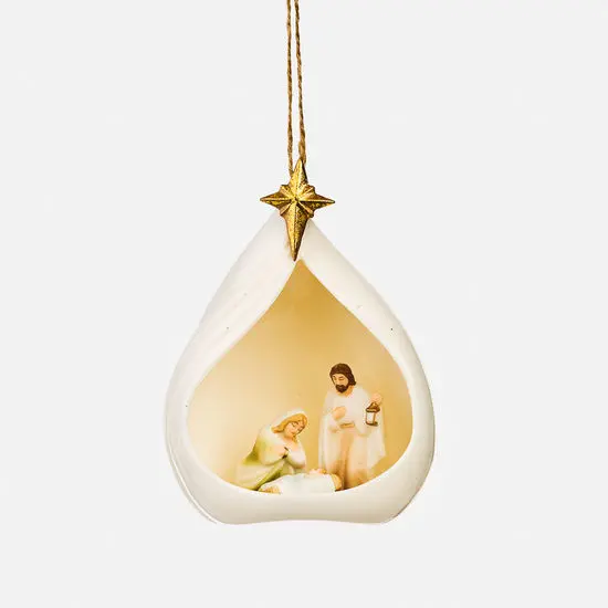 Handcrafted Porcelain Nativity Ornament 1