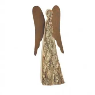 Handcrafted Wooden Angel Figurine – 8-Inch Decorative Sculpture 1