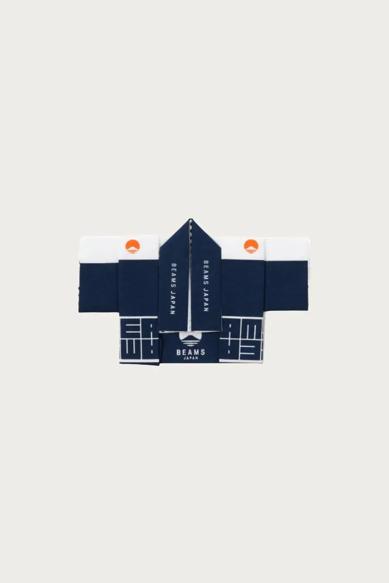 Happi-Style Japanese Hand Towel – Classic Navy Cotton Fabric 1