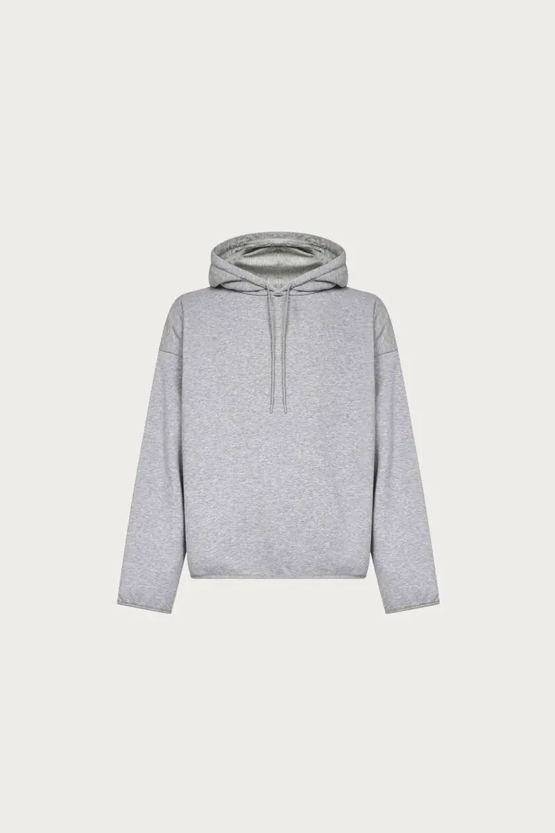 Heather Grey Flat-Hem Hoodie 1