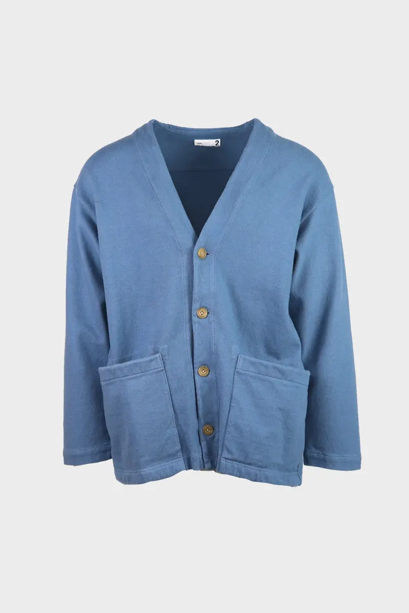 Heavy Jersey Four-Button Knit Cardigan – Deep Navy Blue 1