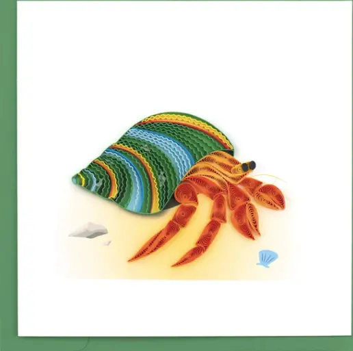 Hermit Crab Hand-Quilled Card (Discontinued) 1