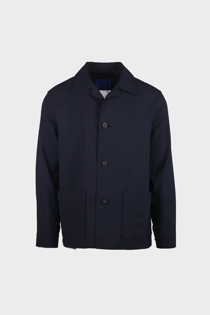 Hopsack-Weave Chore Jacket – Dark Navy 1