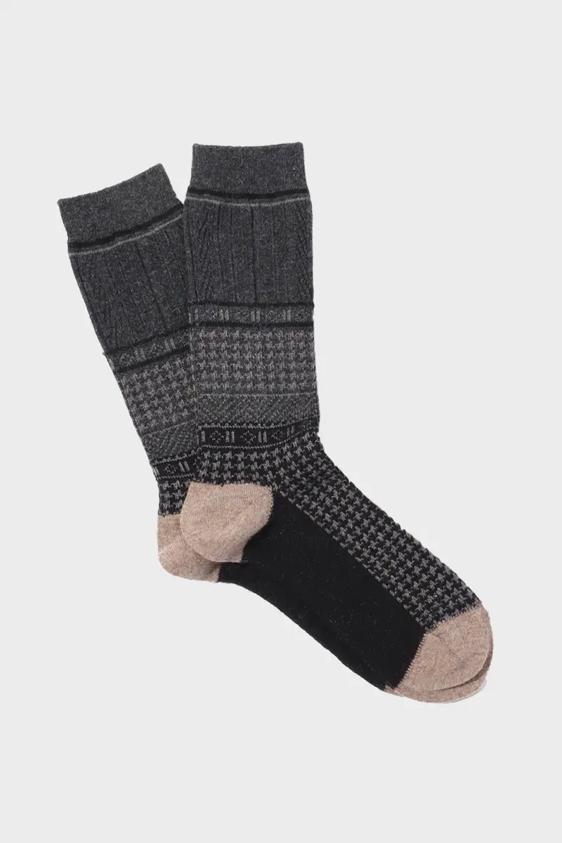 Houndstooth Jq Crewneck Sweatshirt In Charcoal 1