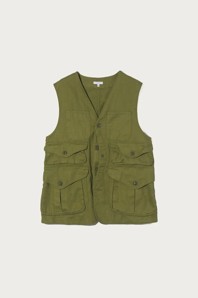Hunting Vest In Olive Java Cloth 1