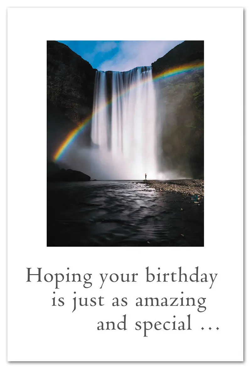 Icelandic Waterfall-Themed Birthday Card 1