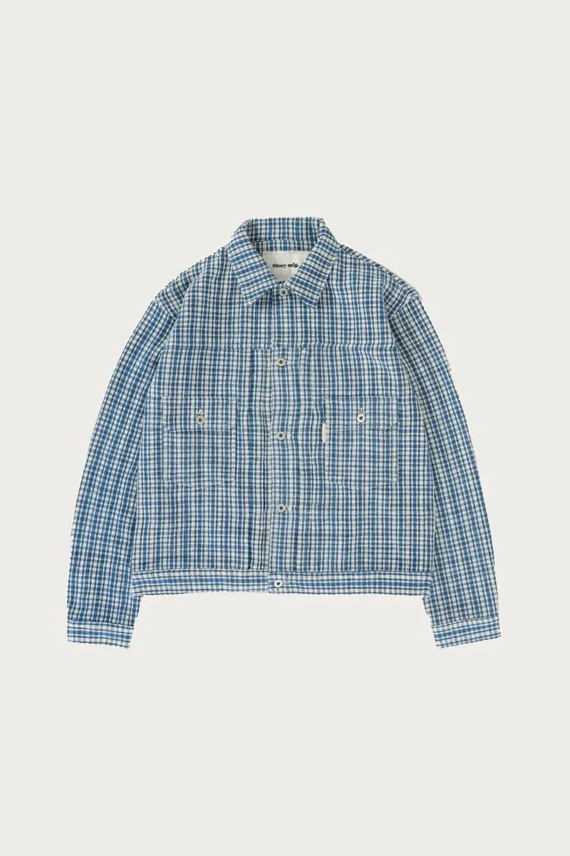 Indigo Check Handloom Tuesday Field Jacket 1