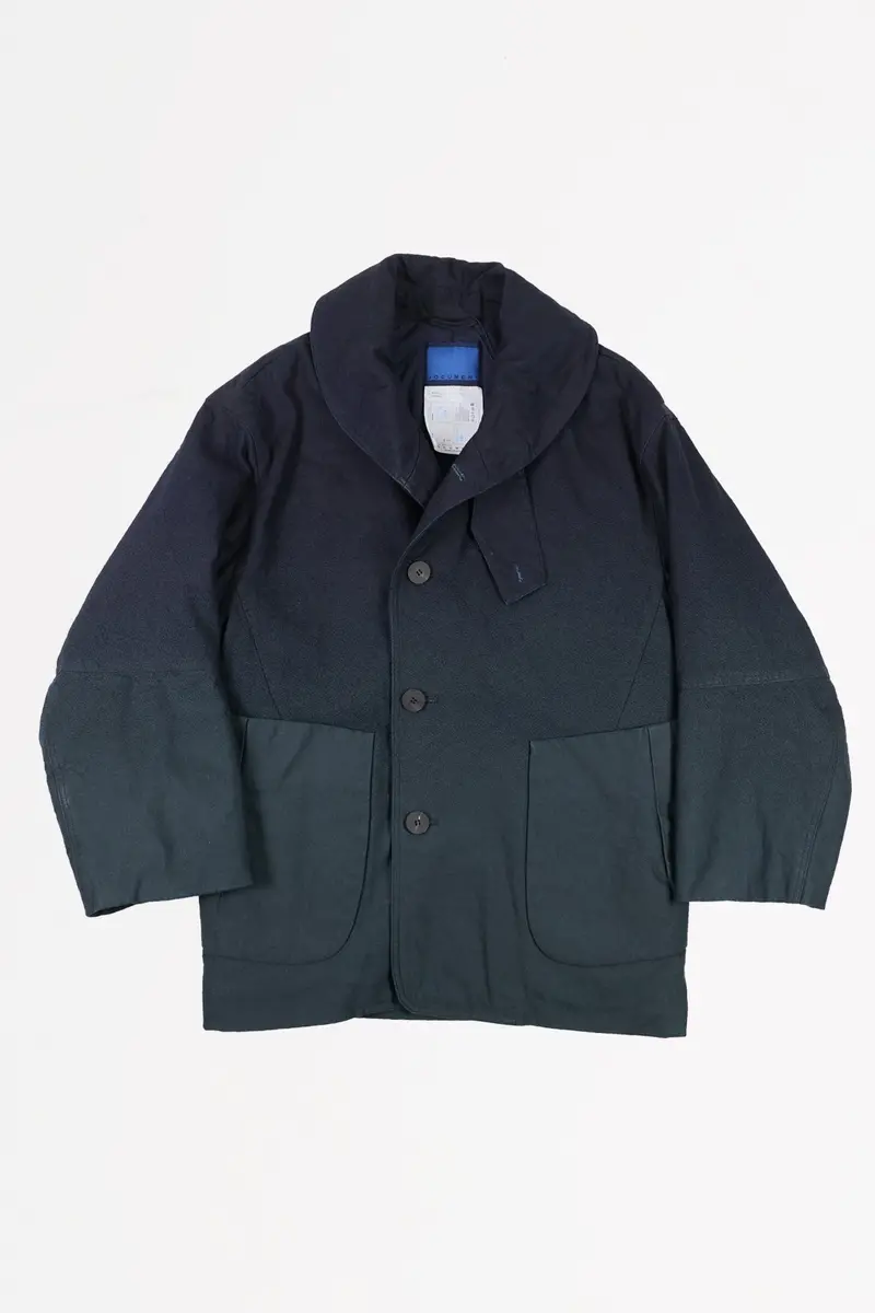 Indigo Gradation Denim Padded Pea Coat 1