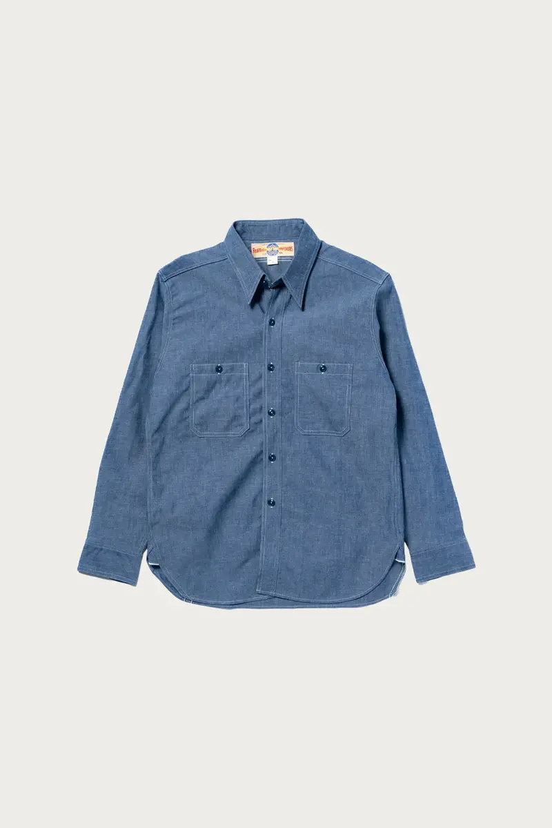 Indigo Long-Sleeve U.S. Navy Chambray Shirt (Modified) 1