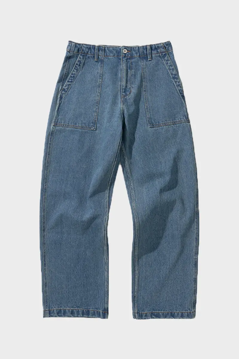 Indigo-Washed Og Fatigue-Inspired Denim Pants 1