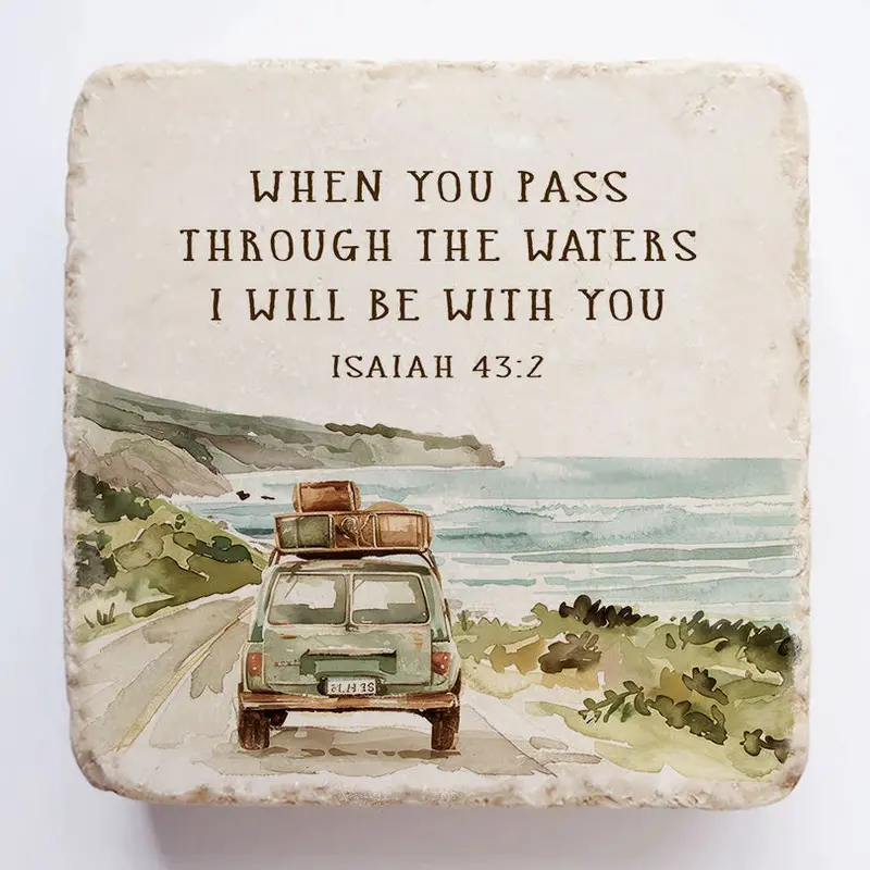 Isaiah 43:2 'I Will Be With You' Encouragement Stone 1