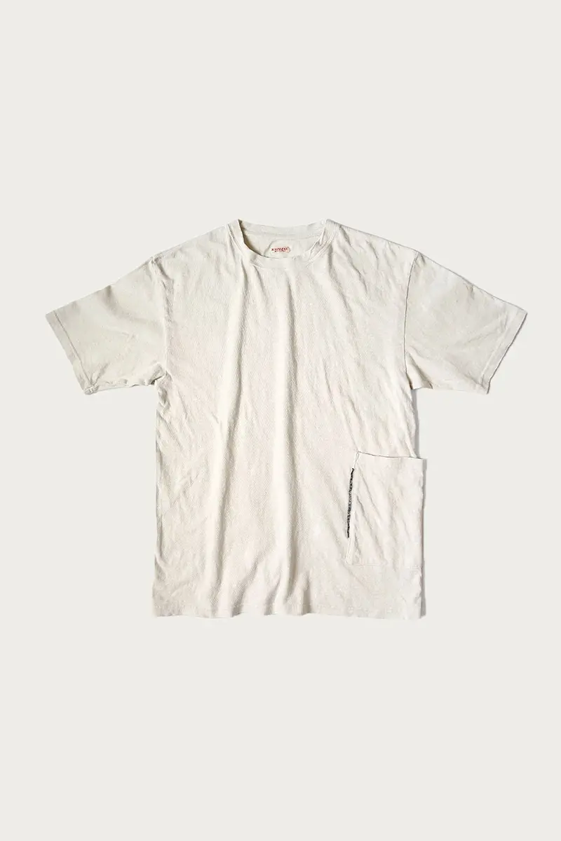 Ivory Gauze Jersey Biscuit Pocket Tee – Lightweight Summer Top 1