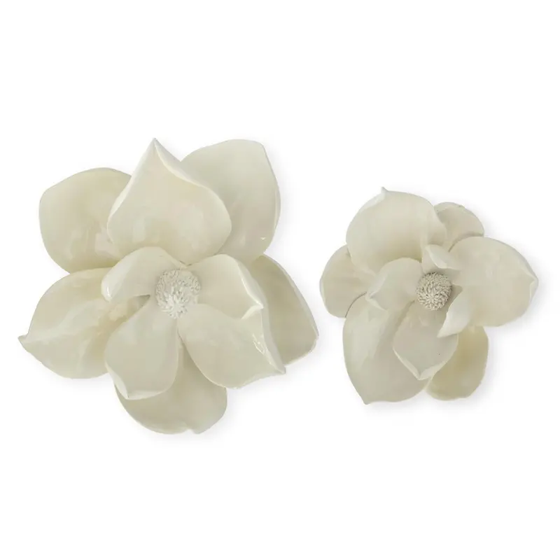 Ivory Resin Magnolia Bloom Wall Hanging 1