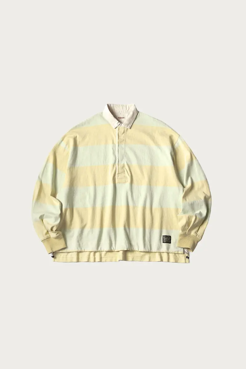 Jail Stripe Jersey Big Rugger Shirt – Vibrant Yellow And Green Contrast 1