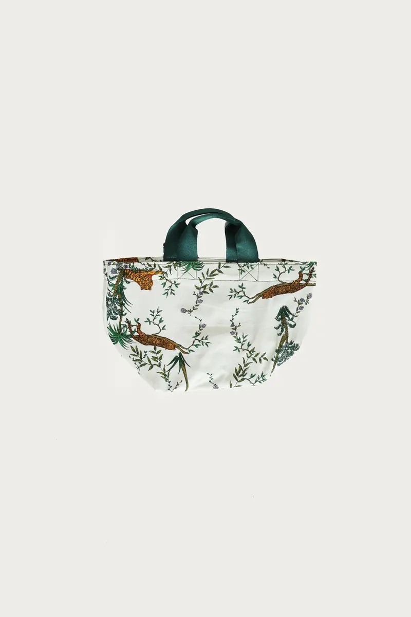 Jungle-Print Vintage Tent Fabric Carry Bag 1