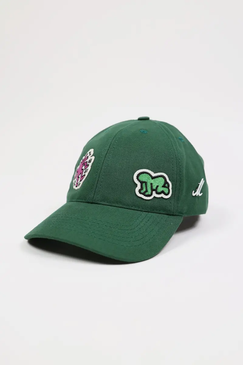 Keith Haring Structured Cap In Sage Green Twill 1