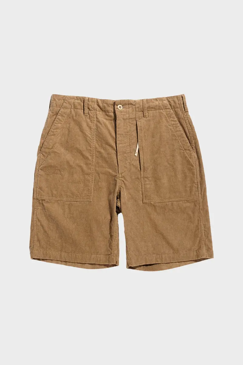 Khaki 14-Wale Corduroy Fatigue Short 1