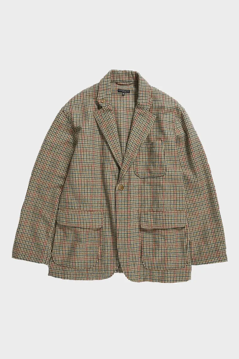 Khaki Acrylic-Wool Gunclub Check Loiter Jacket 1