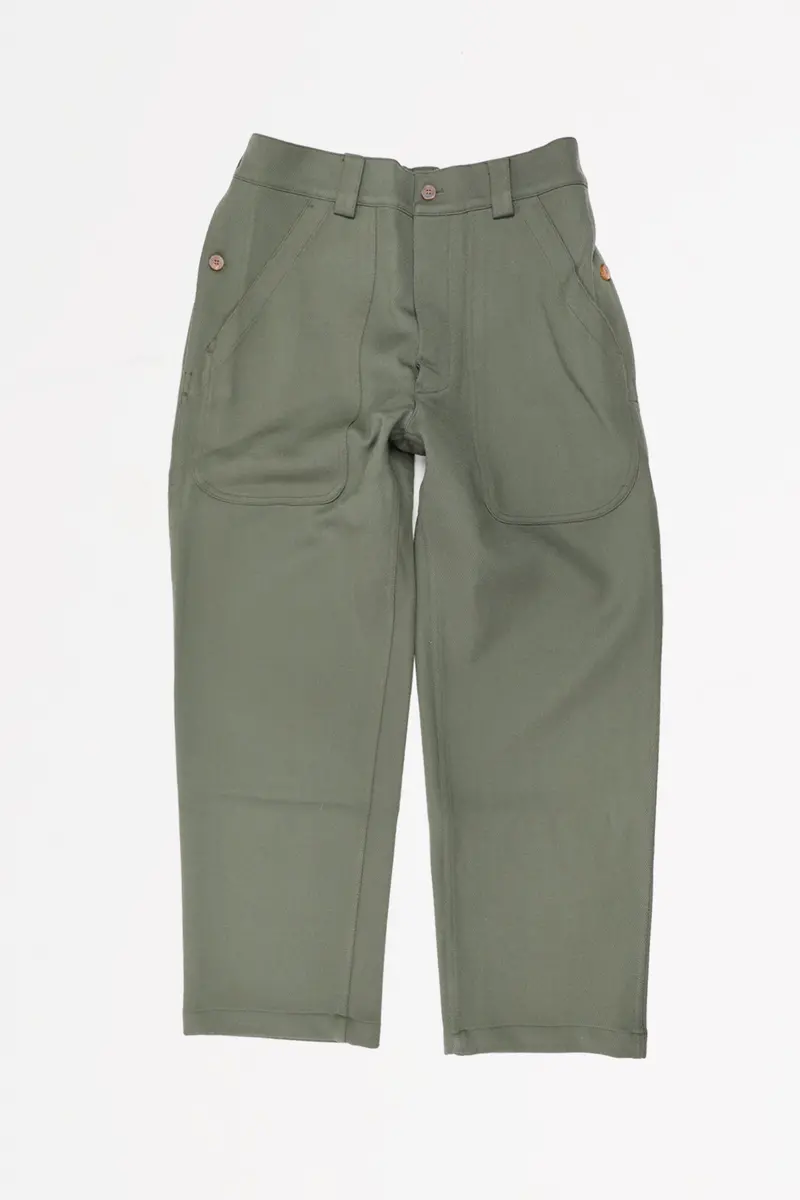 Khaki English Cavalry Twill Layered Trousers 1