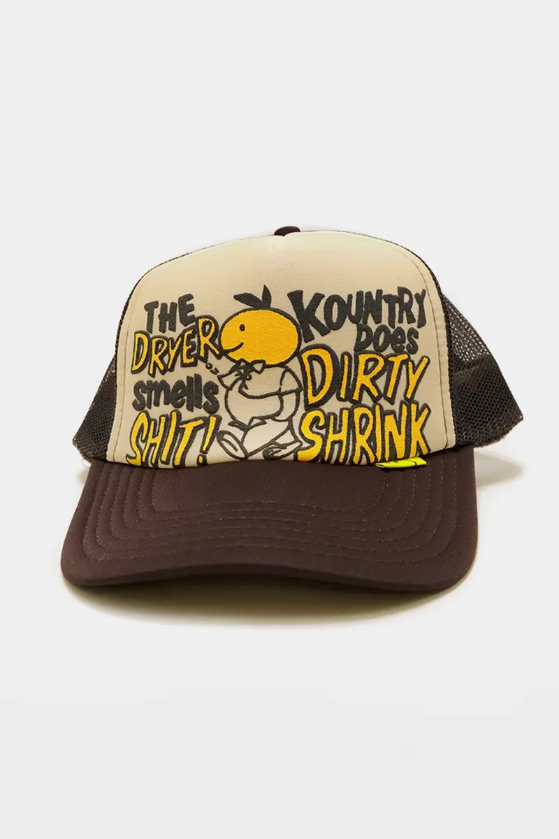 Kountry Dirty Shrink Trucker Cap – Ecru & Brown Rustic Blend 1