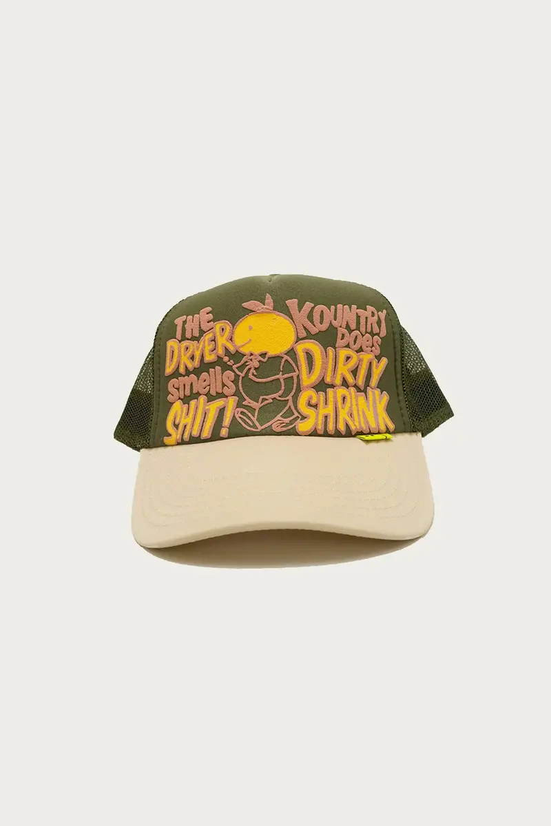 Kountry Dirty Shrink Trucker Cap – Olive & Ecru Earthy Palette 1
