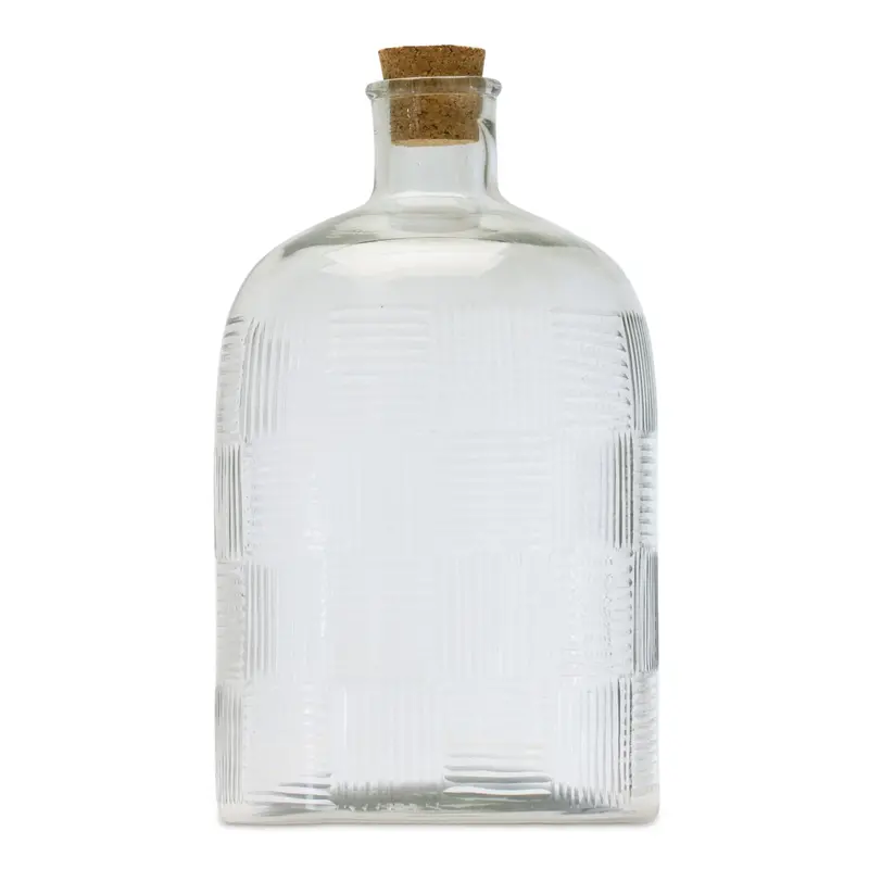 Large Glass Bottle With Natural Cork Stopper 1