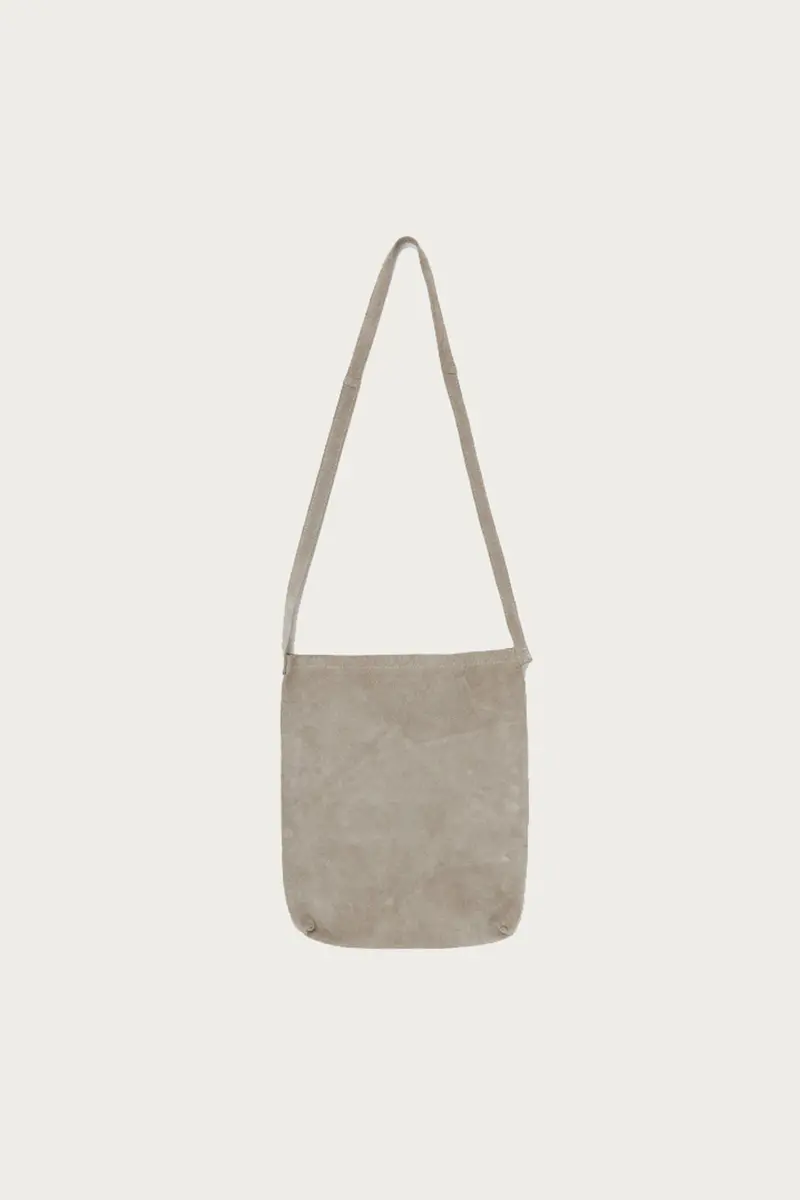 Large Pigskin Shoulder Bag – Light Grey 1