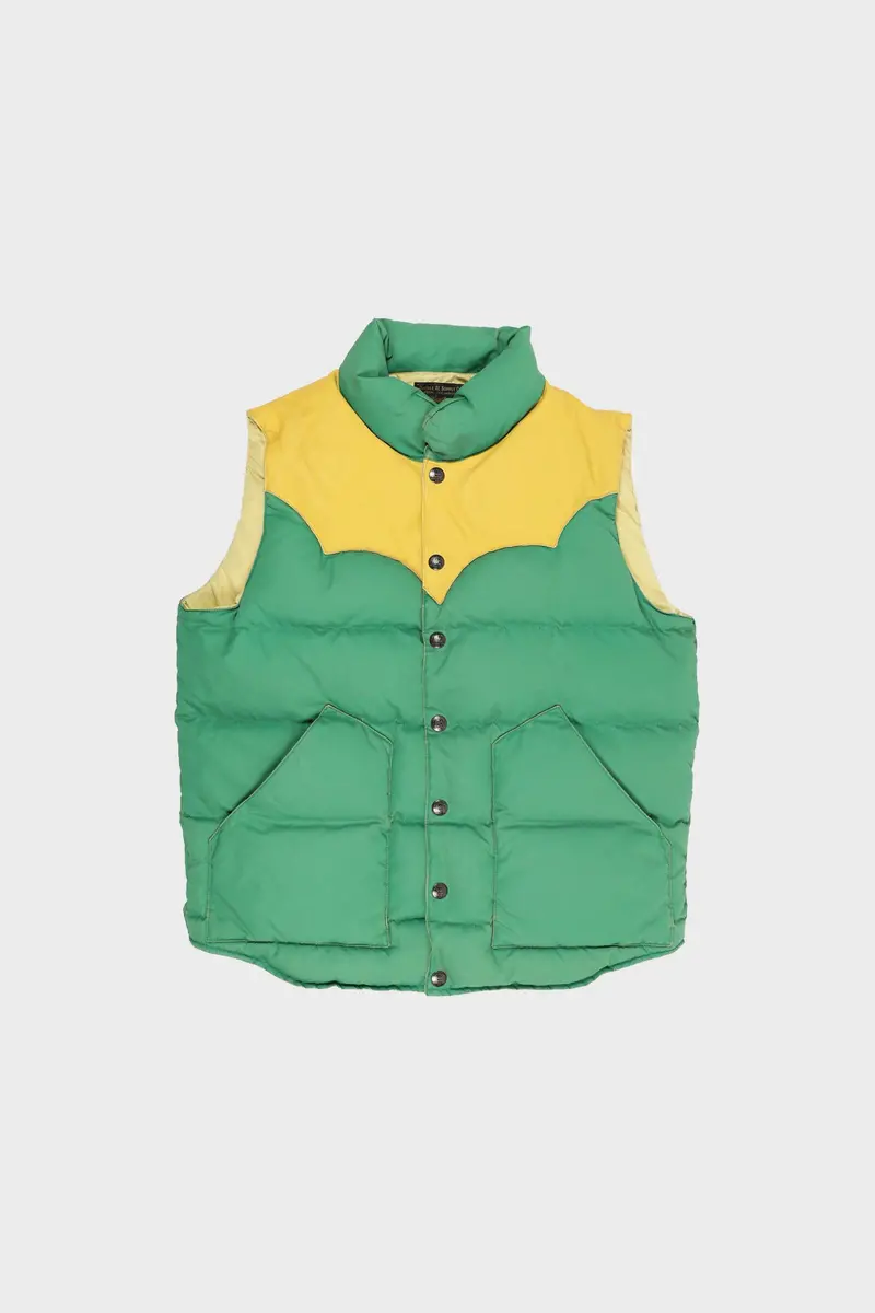 Leather-Yoke Quilted Vest In Kelly Green 1